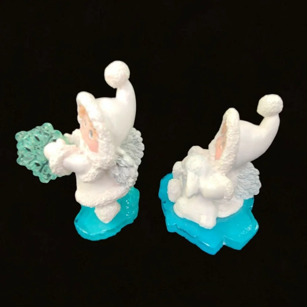 Dreamsicle Northern Lights‎ Love Some Bunny and Little Snowflake 2 Figurines Vtg